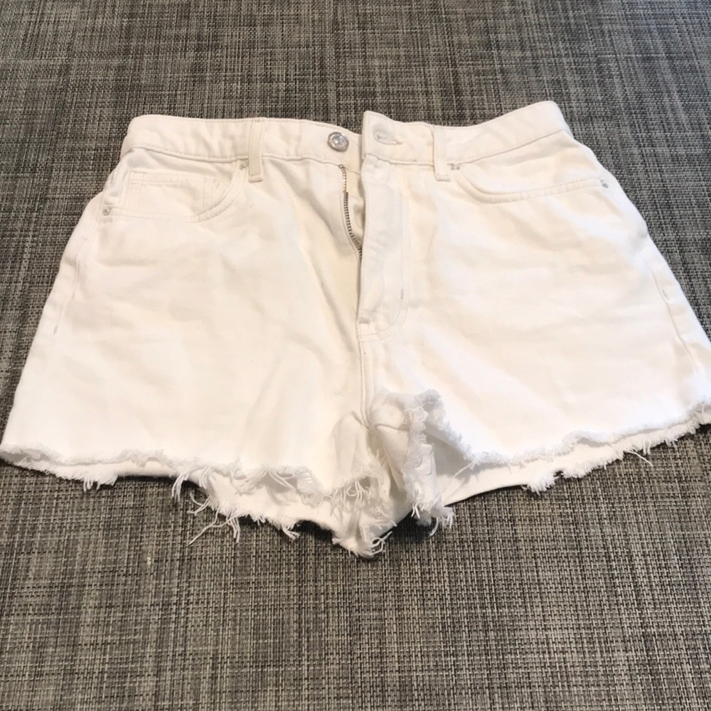 High waisted white shorts